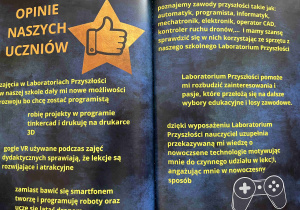 Opinie uczniów o zajęciach w Laboratorium Przyszłości