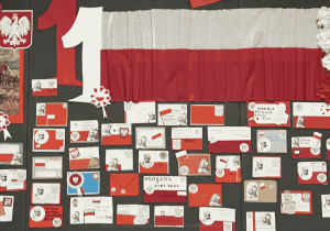 Prace uczniów klas szóstych - Kartki patriotyczne z życzeniami dla Polski