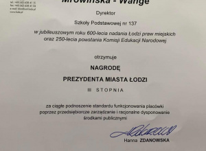 Nagrody Prezydenta Miasta. Jubileusz 600-lecia nadania Łodzi praw miejskich oraz 250 rocznica powstania Komisji Edukacji Narodowej i Łodzi