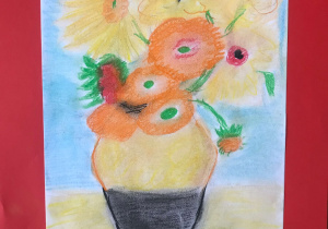 Vincent van Gogh – „ Słoneczniki” -1888 Kopię wykonał Alex Mysona – uczeń klasy 7a