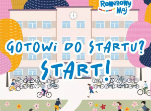 Plakat szkolny promujący akcję „Rowerowy Maj”