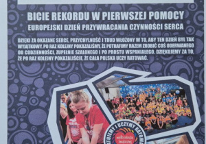 Dyplom uznania za udział w akcji bicia rekordu WOŚP