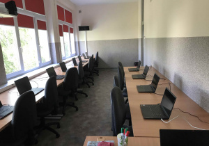 Sala A14 wyremontowana i wyposażona z dofinansowaniem Unii Europejskiej.