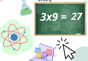 Plakat Hani, ucznia klasy 5 przygotowany na zajęciach projektowych – Koduję, liczę, eksperymentuję.