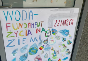 Plakaty dotyczące wody wykonane przez uczniów naszej szkoły.
