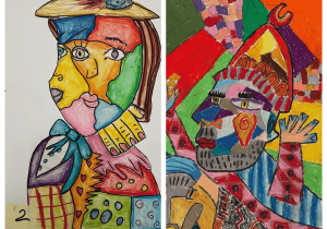 Nagrodzone prace w Międzyszkolnym Konkursie Plastycznym – „Picasso z podstawówki”- prace uczennic z klasy 5c i 5d