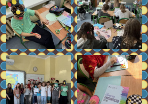 Kropka w klasie 4c podczas zajęć plastyki.