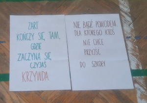 Plakat przygotowany przez klasy ósme.
