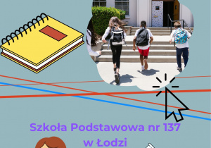 Praca graficzna przygotowana przez Maję, uczennicę klasy piątej promujący zajęcia – Koduję, eksperymentuję, liczę.